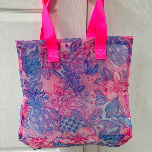 Lilly Pulitzer Mesh Tote - Snappy Turtle - New - Picture 2 of 5